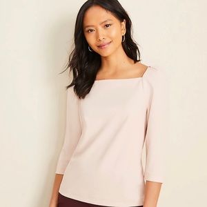 Ann Taylor Puff Sleeve Pink Blouse S